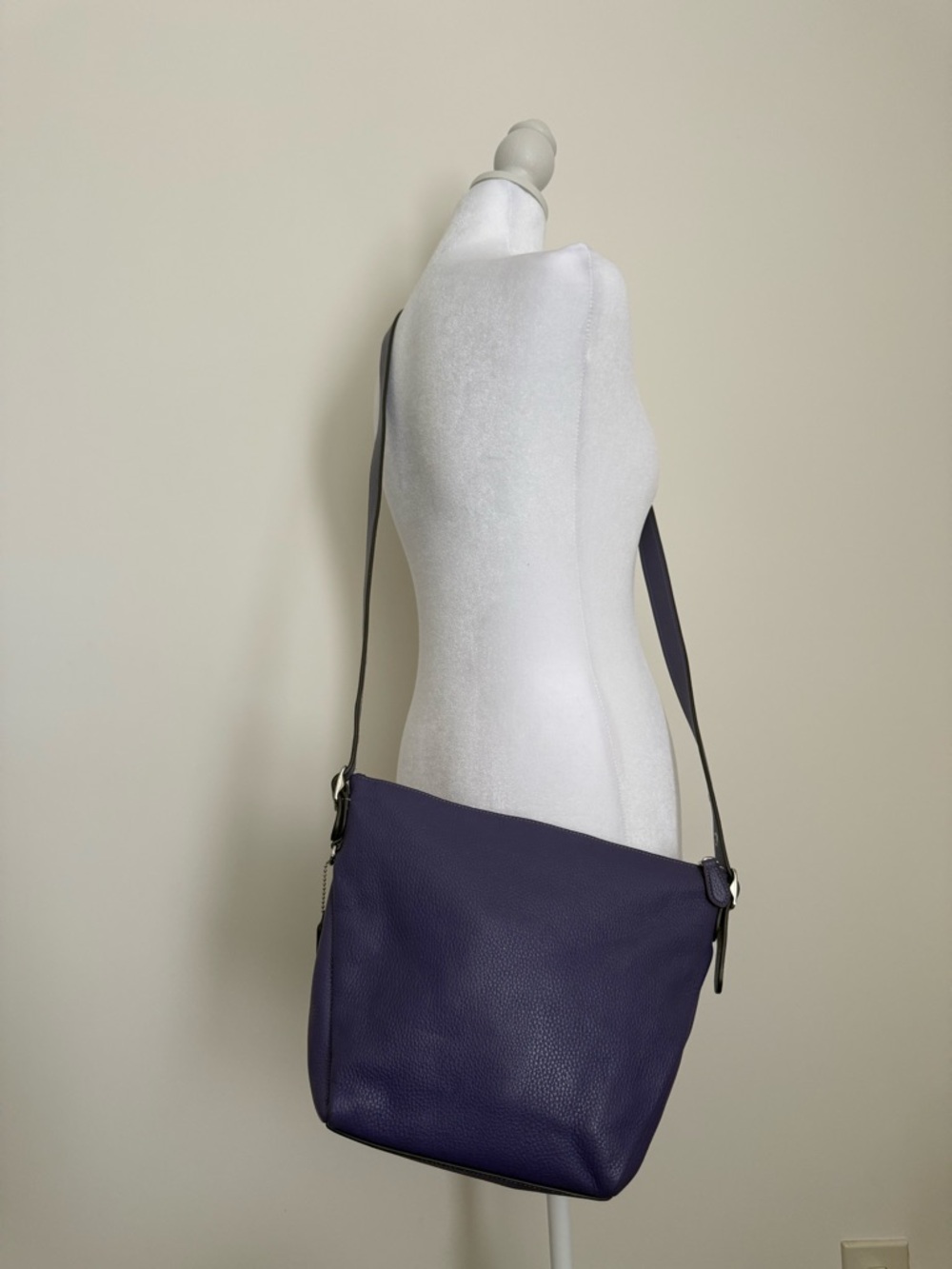 Coach Purple Pebbled Leather Crossbody Bag with purple coach wallet - Picture 4 of 12